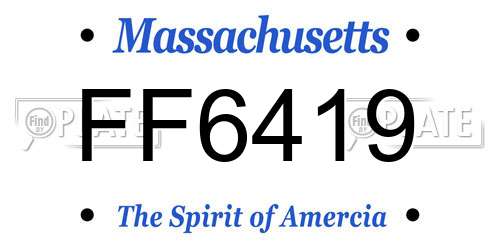 FF6419 Massachusetts License Plate