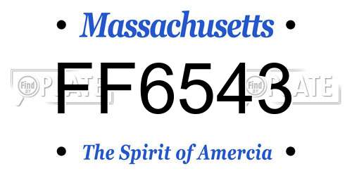 FF6543 Massachusetts License Plate