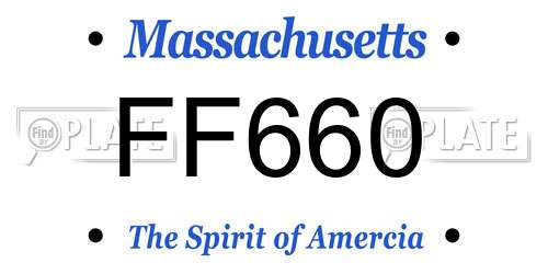 FF660 Massachusetts License Plate