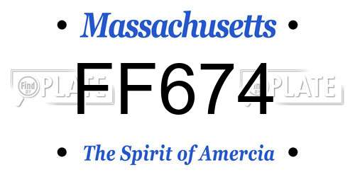 FF674 Massachusetts License Plate