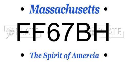 FF67BH Massachusetts License Plate