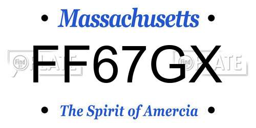 FF67GX Massachusetts License Plate