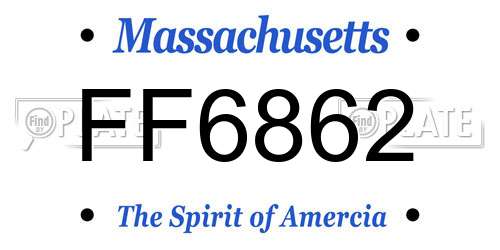 FF6862 Massachusetts License Plate