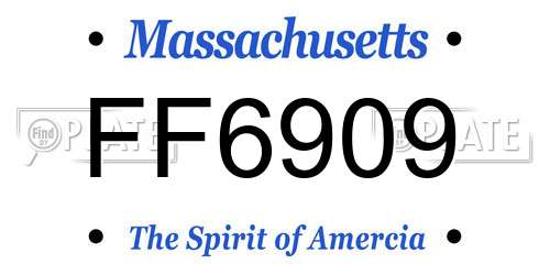 FF6909 Massachusetts License Plate