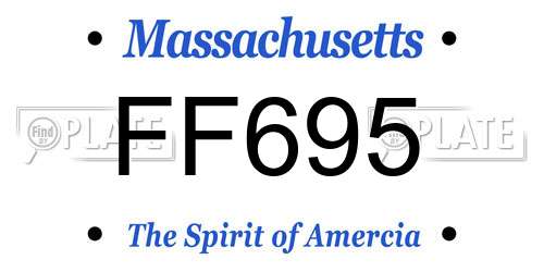 FF695 Massachusetts License Plate