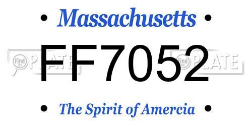 FF7052 Massachusetts License Plate