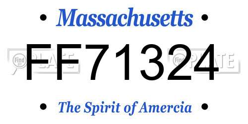 FF71324 Massachusetts License Plate