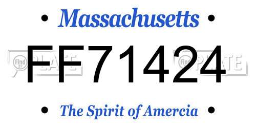 FF71424 Massachusetts License Plate