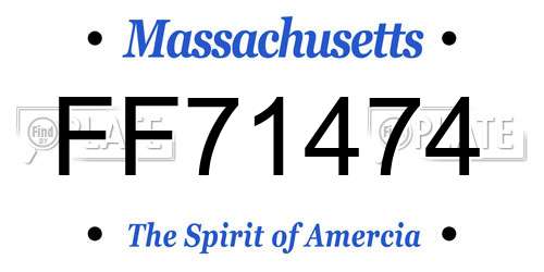 FF71474 Massachusetts License Plate