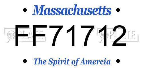 FF71712 Massachusetts License Plate