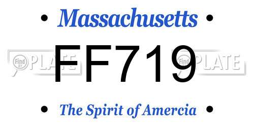 FF719 Massachusetts License Plate
