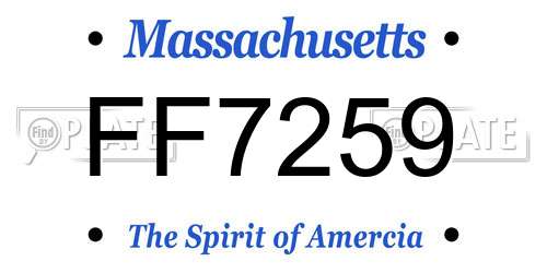 FF7259 Massachusetts License Plate