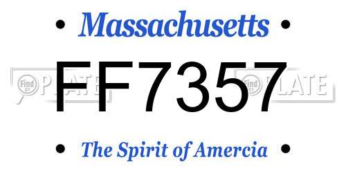 FF7357 Massachusetts License Plate