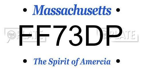 FF73DP Massachusetts License Plate