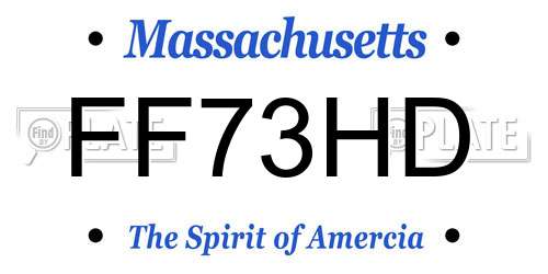 FF73HD Massachusetts License Plate