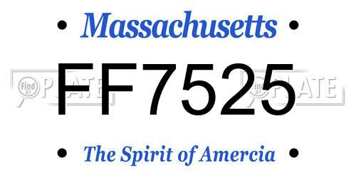 FF7525 Massachusetts License Plate