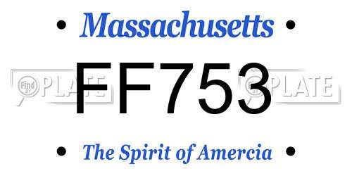 FF753 Massachusetts License Plate