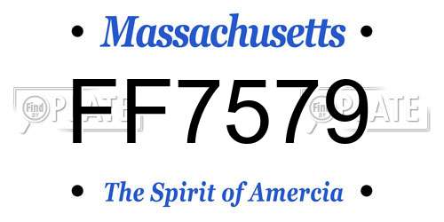 FF7579 Massachusetts License Plate