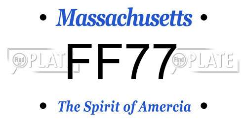 FF77 Massachusetts License Plate