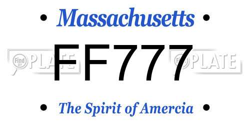 FF777 Massachusetts License Plate