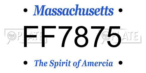 FF7875 Massachusetts License Plate