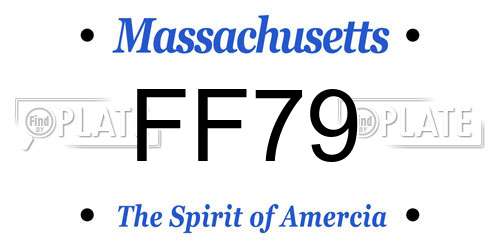 FF79 Massachusetts License Plate