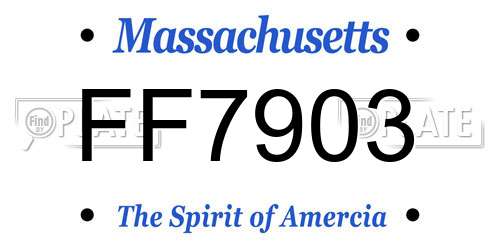 FF7903 Massachusetts License Plate