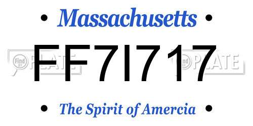 FF7I717 Massachusetts License Plate