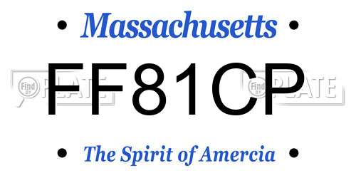 FF81CP Massachusetts License Plate