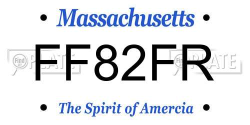 FF82FR Massachusetts License Plate