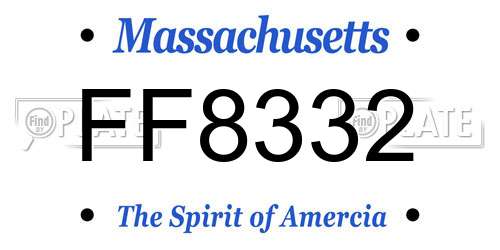 FF8332 Massachusetts License Plate
