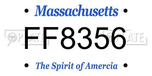 FF8356 Massachusetts License Plate