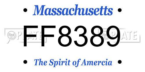 FF8389 Massachusetts License Plate