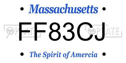 FF83CJ Massachusetts License Plate