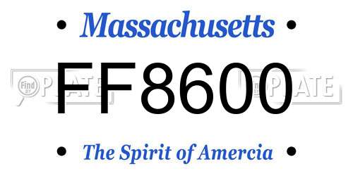 FF8600 Massachusetts License Plate