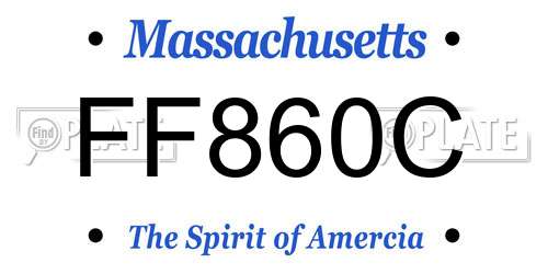 FF860C Massachusetts License Plate