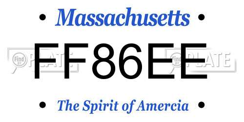 FF86EE Massachusetts License Plate