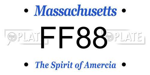 FF88 Massachusetts License Plate