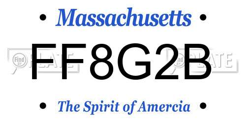 FF8G2B Massachusetts License Plate
