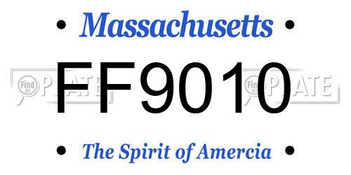 FF9010 Massachusetts License Plate