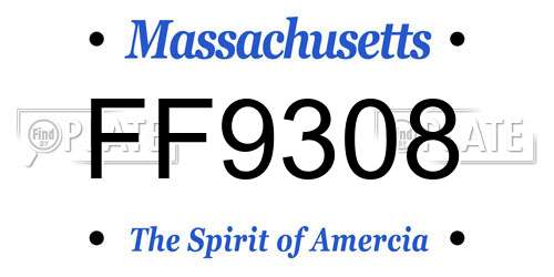 FF9308 Massachusetts License Plate