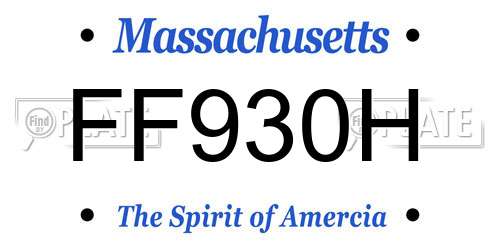 FF930H Massachusetts License Plate