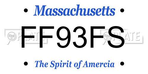 FF93FS Massachusetts License Plate