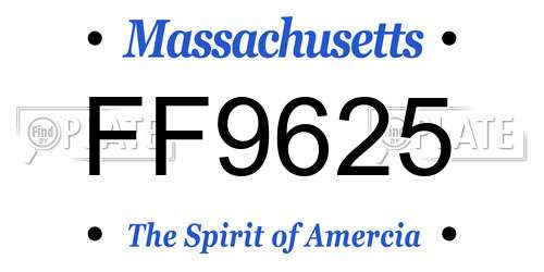 FF9625 Massachusetts License Plate