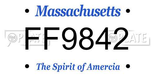 FF9842 Massachusetts License Plate