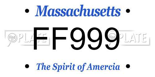 FF999 Massachusetts License Plate