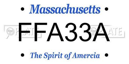 FFA33A Massachusetts License Plate