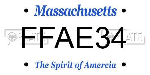 FFAE34 Massachusetts License Plate