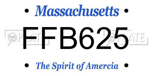 FFB625 Massachusetts License Plate
