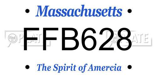FFB628 Massachusetts License Plate